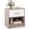 Nightstand with Drawer, Open Shelf, Modern Design and Sturdy Structure